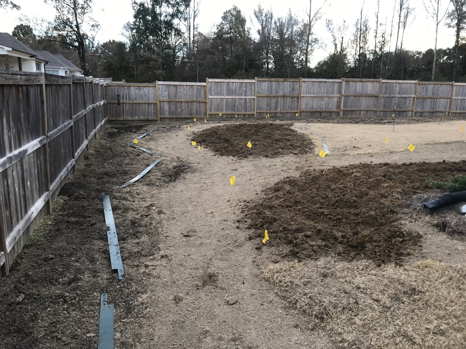 Progress: preparing drainage and walkway routes